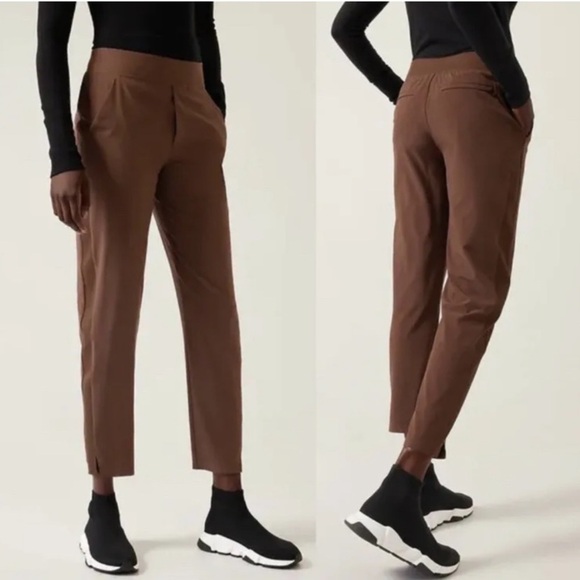 Athleta Brooklyn Ankle Pant Brown Size 8 Tall NWT New - Picture 1 of 14